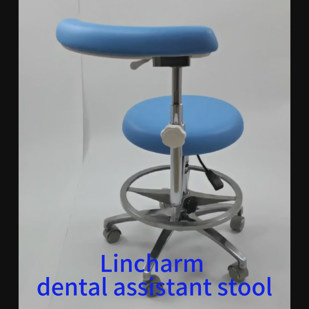Vedio for dental assistant stool chair, the quality feature and instruction for dentist use