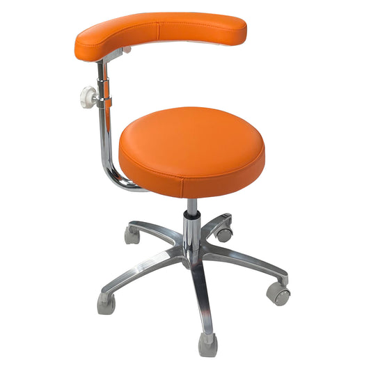 orange ergonomic dental stool
