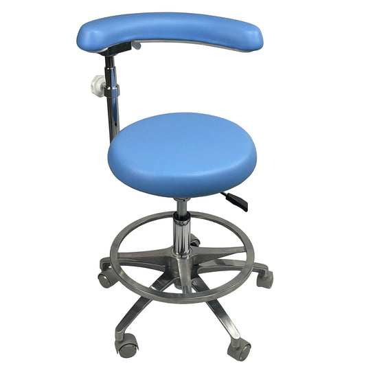 Dental assistant stool chair with back large round seat for tall dentist