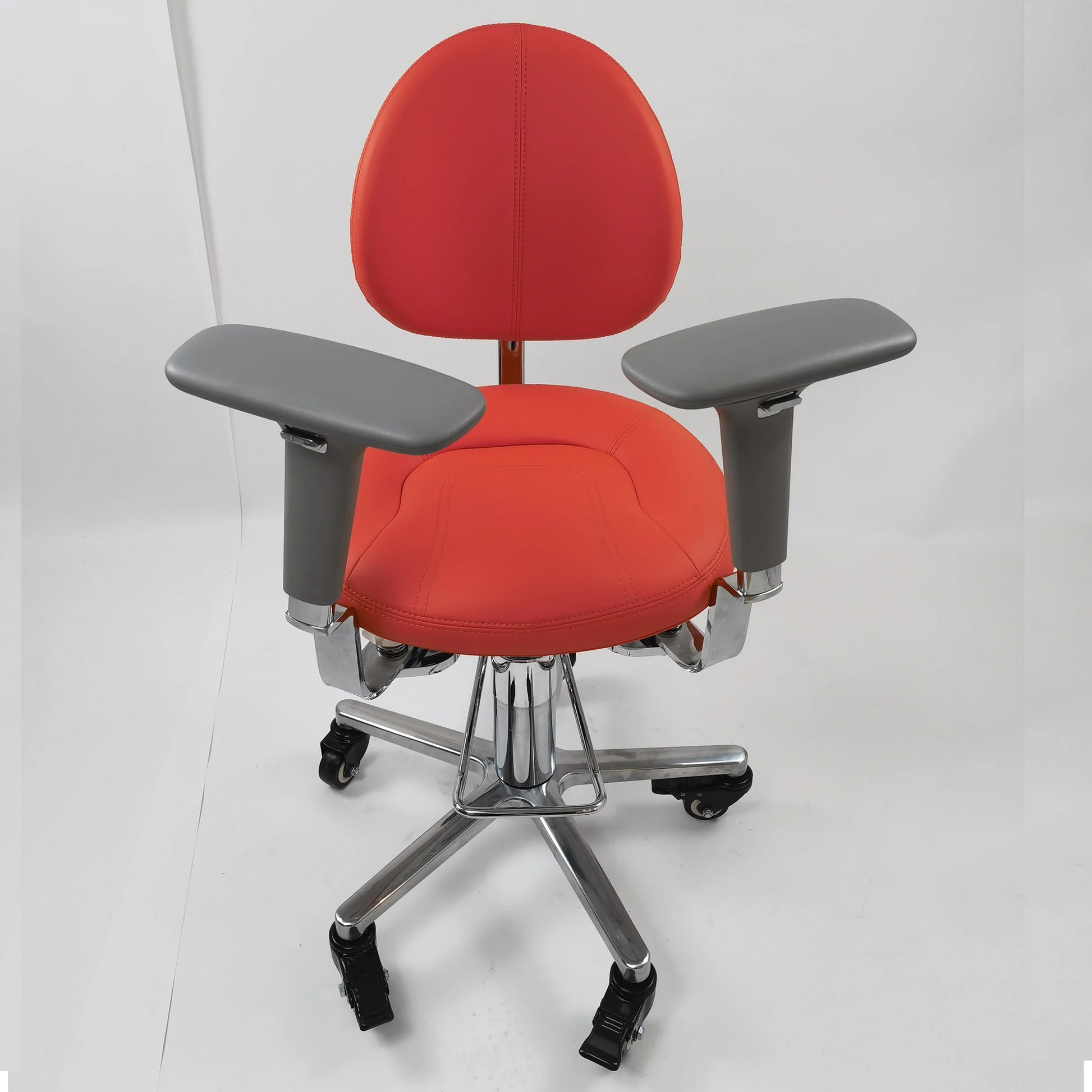 Hydraulic Red surgeon chair stool with swing armrest