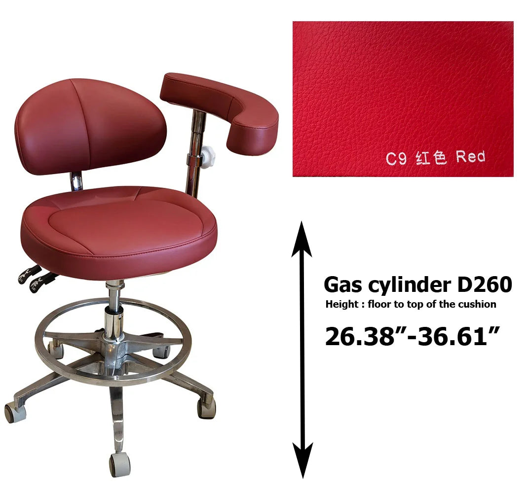 Taburete de silla de asistente dental de cuero de microfibra SC1268 para examen quirúrgico de dentista