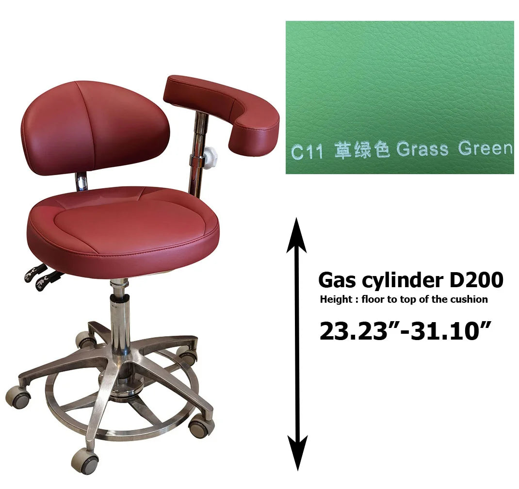 Taburete de silla de asistente dental de cuero de microfibra SC1268 para examen quirúrgico de dentista