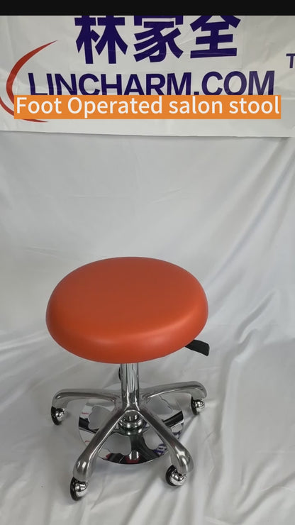 S1208 Foot operated control pedal stool for hairdressing salon, lab, surgeon dental clinic